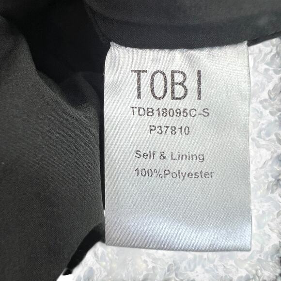 Tobi Strapless Tweed Mini Dress Black M Flecked Bodycon Fitted Party Cocktail - Picture 10 of 11